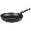 H&H Padella Titan Ø32 cm in Alluminio Nero - Antiaderente Pfluon Senza PFOA, Adatta a Induzione, Vetroceramica e Tutti i Piani Cottura - Manico Ergonomico, Facile da Pulire