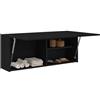 Festnight Armadietto Bagno, Pensile Bagno, Mobiletto Bagno Salvaspazio, Mobile Bagno Sospeso, in Truciolato Nero 100x25x40 cm