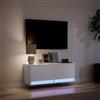 IKAYAA Mobile Porta TV 100 cm Mobile TV a Parete con Luci LED Mobile TV Soggiorno 100 cm Mobile TV sospeso Mobili soggiorno-Bianco-100 cm