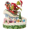 Enesco Grinch Di Jim Shore Grinch Su Piccolo Slitta Figurina Resina