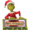Enesco Grinch Rotating Message Sign Figurine Jim Shore In Resina #6018960