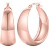 Senteria Orecchini a cerchio Senteria in oro rosa per donna, orecchini a cerchio ipoallergenici in oro rosa, grandi, leggeri e spessi, da donna 30 mm