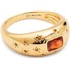 SINGULARU - Anello Charlotte Arancione. Ottone avec Placcatura in oro 18 kt et Zirconia. Gioielli da donna. Taglia 50.