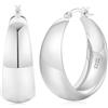 Senteria Orecchini Senteria in argento 925, orecchini a cerchio per donna, orecchini a cerchio ipoallergenici in argento 925, orecchini grandi, leggeri e spessi da donna 25/30/40/50 mm