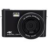 Annadue Fotocamera Digitale Touchscreen 4K da 64 MP, Dotata di Display TFT da 3 Pollici, funzionalità MP3, modalità Macro, Stabilizzazione Dell'immagine, modalità Bellezza con (BLACK)