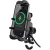 JBPIHZT Supporto Telefono Moto Bici Antifurto Carica Rapida Wireless 15W Specchietto Supporto Manubrio