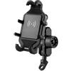 JBPIHZT Supporto Telefono Moto Bici Antifurto Carica Rapida Wireless 15W Specchietto Supporto Manubrio