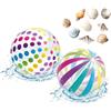 YUVATERA 2 Pezzi Palla da Spiaggia Gonfiabile,Pallone Gonfiabile Glossy,Pallone Gonfiabile in PVC,Motivo A Strisce Punteggiate,Palloni da Spiaggia,Beach Ball per Piscina,Feste Estive e Giochi D'acqua