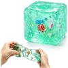 Henjunu Giocattoli Antistress Ice Cube, Cubetti di Ghiaccio Giocattolo con Conchiglie Oceaniche Blu all'Interno, Giocattolo Sensoriale Morbido Quadrato Mare, Portatile Relaxation Gadget with Fun Texture