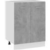 Roanoer Lyon - Mobile da cucina con 2 ante e ripiani, larghezza 60 cm, colore: grigio cemento, 60 x 46 x 81,5 cm