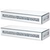 diceevil Set di 2 mensole a specchio da parete, 38 cm, in acrilico, con glitter, argento