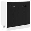 Roanoer Mobile sottolavello, 80 x 46 x 81,5 cm, mobile da cucina in rovere nero, robusto mobile da cucina in legno con 2 ante, moderno mobile per lavello e cucina