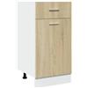 Roanoer Mobile da cucina Lyon con cassetto, 40 x 46 x 81,5 cm, mobile da cucina in legno, effetto rovere Sonoma