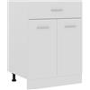 Roanoer Mobiletto da cucina Lyon, bianco, 60 x 46 x 81,5 cm, moderno, in legno, con cassetto e 2 ripiani, design scandinavo per riporre oggetti e ordine