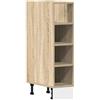 Roanoer Mobile da cucina in rovere Sonoma, 20 x 44,5 x 81,5 cm, mobile da cucina stretto in legno per la cucina, con piedini regolabili, senza piano di lavoro