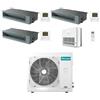 Hisense Climatizzatore Condizionatore Hisense Canalizzabile + Console R32 Quadri Split Inverter 9000 + 9000 + 9000 + 12000 BTU con U.E. 4AMW81U4RJC Classe A++/A+