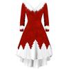 BOTCAM Vestito di Natale elegante da donna, a maniche lunghe, in peluche, scollo a V, a vita alta, irregolare, abito di Natale, abito da festa, vestito di Babbo Natale, Rot8., XXL
