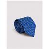 Amirante Antica Sartoria Napoletana Cravatta uomo 3 pieghe in seta twill blu royal fantasia geometrica
