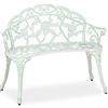 Relaxdays Panchina in Ghisa, 2 Posti, da Esterno,Terrazzo, Giardino, Ferro Stile Antico, 78 x 98 x 55,5 cm, Bianco/Verde