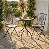 MIlani Home TAVIRA - set due sedie pieghevoli e tavolo rotondo con decori