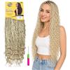 Ser Mulher Extension Treccine per Crochet Braids, 100% Kanekalon, Realizzate a Mano, 300 g - Treccine già fatte Leggere e Inodori, Applicazione con Uncinetto Incluso, 65 cm BOHO BOX BRAIDS (Platinum Blonde)