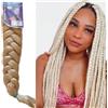 Ser Mulher Extension Capelli per Treccine 100% Kanekalon Afrelle, 165 gr - Hair Extension Professionali, IDEALI per Styling Afro, Dreads, Braids, Volume Naturale, 205 cm, ULTRA BRAID (Platinum Blonde)