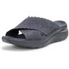 Skechers Sandali Arch Fit 2.0 da donna con zeppa, Blu navy scuro, 9