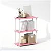 Furinno TURN-N-TUBE libreria, a 3 ripiani libreria, libreria con scaffale espositivo compatto multiuso, 29.5 x 59.9 x 75.2 cm, per soggiorno, camera da letto, ufficio domestico, Rosa/Bianco