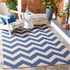 SAFAVIEH Tappeto Geometrico per Soggiorno, Sala da pranzo, Camera da letto - Courtyard Collection, A Pelo Corto, Blu e beige, 120 X 180 cm