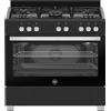 La Germania Cucina a Gas 5 Fuochi con Forno Elettrico Multifunzione Larghezza x Profondità 90x60 cm colore Nero - SE965ENE/24