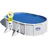 GRE pools Piscina in acciaio fuori terra Atlantis 610x375x132 cm ovale bianco