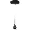 HALOTEC Portalampada E27 Metallo Nero Soffitto | Rosone con Cavo Tessile 1m | Fissaggio Paralume Decorativo | Lampada Sospensione Vintage Industriale | Illuminazione Interni Moderna Efficiente