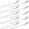 ZEACCT 10 Pezzi Forchette Frutta, Forchetter Torta Acciaio Inossidabile, Forchetta Antipasto, Forchette Dessert, Forchette Pasticceria Argento, Metallo Due Forchetta Denti, per Casa, Festa, Ristorante Ecc