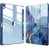 FINTIE Custodia ibrida compatibile con iPad Air 13 (2024) M2, [portamatite integrato] Cover antiurto con guscio posteriore trasparente trasparente, accensione e spegnimento automatico, (Z-Ocean