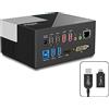 WAVLINK Docking station per laptop USB 3.0 / USB C con doppia uscita video (HDMI e DVI, VGA o HDMI), LAN Gigabit, audio, 4 porte USB, 2 porte di ricarica USB