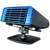 Riloer Sbrinatore Riscaldatore per Auto, Riloer 12V 150W Riscaldatore per Auto 2 in 1, Ventola di Raffreddamento Portatile Sbrinatore per Parabrezza Girevole a 360° Sbrinatore per Finestre Blu e Nero