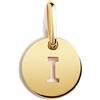 SINGULARU - Mini Medallion Letter. Pendente con Iniziale in Argento Sterling 925 con Finitura Placcata Oro 18 Kt. Abbinabile con Collana. Gioielli da Donna. Lettera I