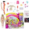 Barbie Color Reveal - Bambola con capelli color platino, con strisce gialle e 25 sorprese tra cui cambiamento di colore, regalo per bambini