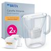 BRITA Caraffa filtrante Style Essential Blanca (2.4L) incl. 2x MAXTRA PRO Expert Cal | compatibile con la porta del frigorifero, con indicatore LED, filtra il calcare e molto altro ancora