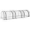 Outsunny Serra da Giardino a Tunnel con 3 Porte Avvolgibili in Acciaio e PVC Trasparente 350 x 100 x 80 cm