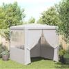 ZQQLVOO Gazebo professionale per feste con pareti laterali, 2 x 2 m, bianco, 90 g/m², in polietilene resistente ai raggi UV e all'acqua, con robusto telaio in acciaio, con finestra decorativa e una