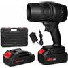Generico Soffiatore a Batteria 48V, Soffiatore Foglie Portatile Senza Fili, Mini Turbocompressore Velocità Aria 146 kmh con 2 Batterie e Valigia Portatile
