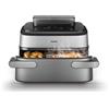 Philips Friggitrice ad Aria Capacità 9.5 Litri Potenza 2750 Watt con Maxi Cestello e Vapore colore Argento/Nero - NA565/02 Serie 5000