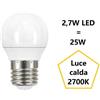 Bot Lighting S.r.l. Lampadina Sferetta a led 2,7w Luce Calda 2700k 250 Lumen e27 bot