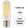 Bot Lighting S.r.l. Lampadina Tubolare a led 8,5w Luce Naturale 4000k 1055 Lumen e27 bot Lighting