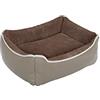 Italian Bed Linen Cuccia Morbida per Cani e Gatti da Interno - Letto Invernale in Pile Caldo con Base Impermeabile Antiscivolo - Comfort Massimo (Nuvola, 44x34x15 cm, Beige)