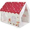 eSynic Tenda da Gioco per Bambini con 2 Porte, Luci LED a Stella e Pallina Decorative, Casetta Spaziosa Area di Attività Giochi Riposo con Tappetino per 4-6 Bimbi, Adatta per Interno ed Esterno