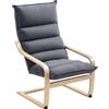 Poltrona A Dondolo Moderna Con Braccioli In Legno E Cuscini Spessi In Velluto, 67x83x105 Cm, Grigio