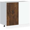Roanoer Mobile da cucina Lyon in rovere affumicato, moderno mobiletto sottolavello in legno con ante e piedini regolabili, 86 x 46 x 81,5 cm, per riporre oggetti e ordine
