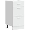Roanoer Mobiletto da cucina Lyon bianco, 40 x 46 x 81,5 cm, in legno, con piedini regolabili, spazio per stoviglie e utensili da cucina, senza piano di lavoro